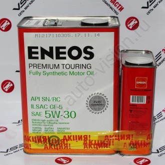 Масло ENEOS 5w30 SN Premium Touring (синт.) 4л. + 1л.
